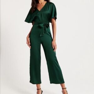 Abercrombie satin Green Jumpsuit